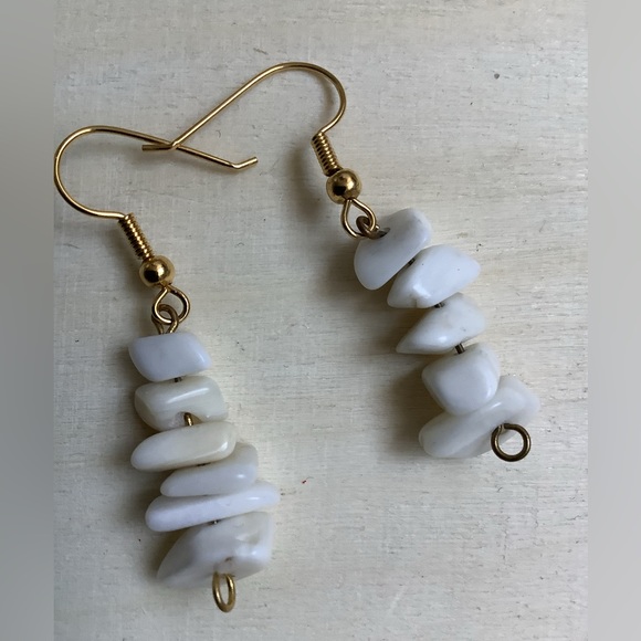 New vintage genuine polished stones earrings - Picture 2 of 4